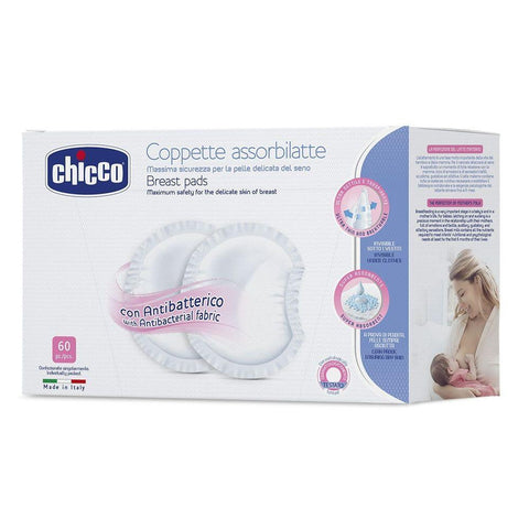 CHICCO Antibakteriniai krūtų įklotai, 60 vnt. CHICCO