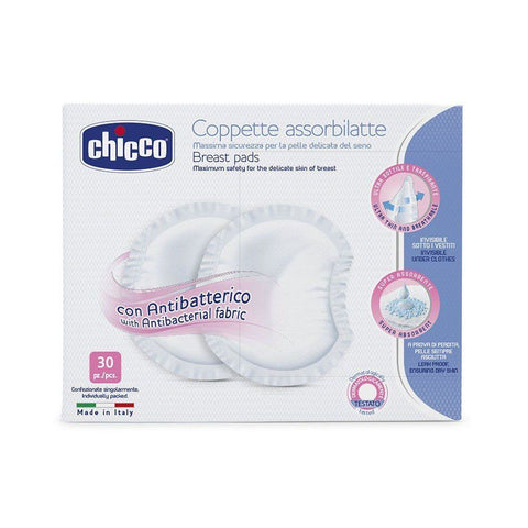 CHICCO Antibakteriniai krūtų įklotai, 30vnt. CHICCO