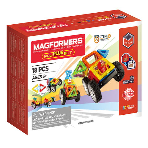 MAGFORMERS Magnetinis rinkinys „Wow plus“, 18 vnt. MAGFORMERS