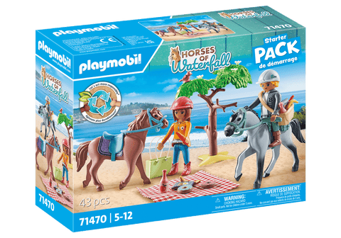 PLAYMOBIL HORSES OF WATERFALL Amelios ir Beno jodinėjimas paplūdimyje 71470 PLAYMOBIL