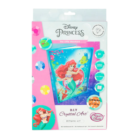 DISNEY PRINCESS CRYSTAL ART Užrašų knygelė „Mažoji undinėlė“ CRAFT BUDDY