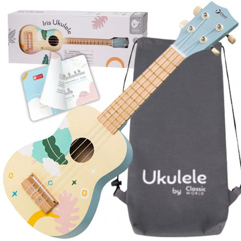 CLASSIC WORLD medinė ukulelės gitara vaikams Mėlyna - Www.zaislaivaikams.lt