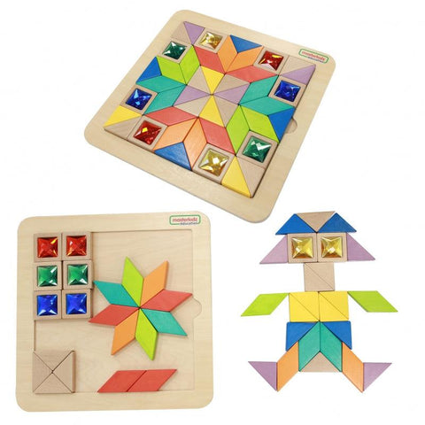 MASTERKIDZ Mozaikos dėlionė Spalvų ir formų mokymasis Tangram Montessori - Www.zaislaivaikams.lt