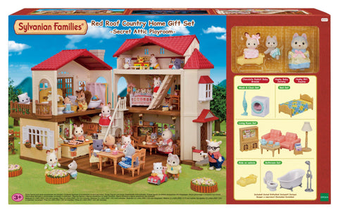 SYLVANIAN FAMILIES Užmiesčio namas raudonu stogu – žaislai vaikams, skatinantys kūrybiškumą
